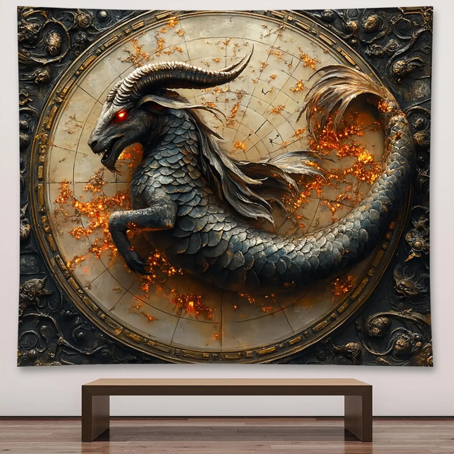 

Vintage Zodiac Tapestry, Mystical Astrology Sign Wall Art with Constellation Pattern,Aesthetic Decor for Bedroom and Living Room