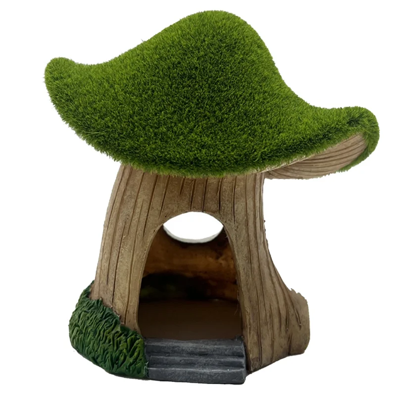 ABZV-Shrimp Hideout Shelter For Mini Aquarium House Resin Fish Tank Caves Mushroom Hut Landscape Fish Cave For Small Fish