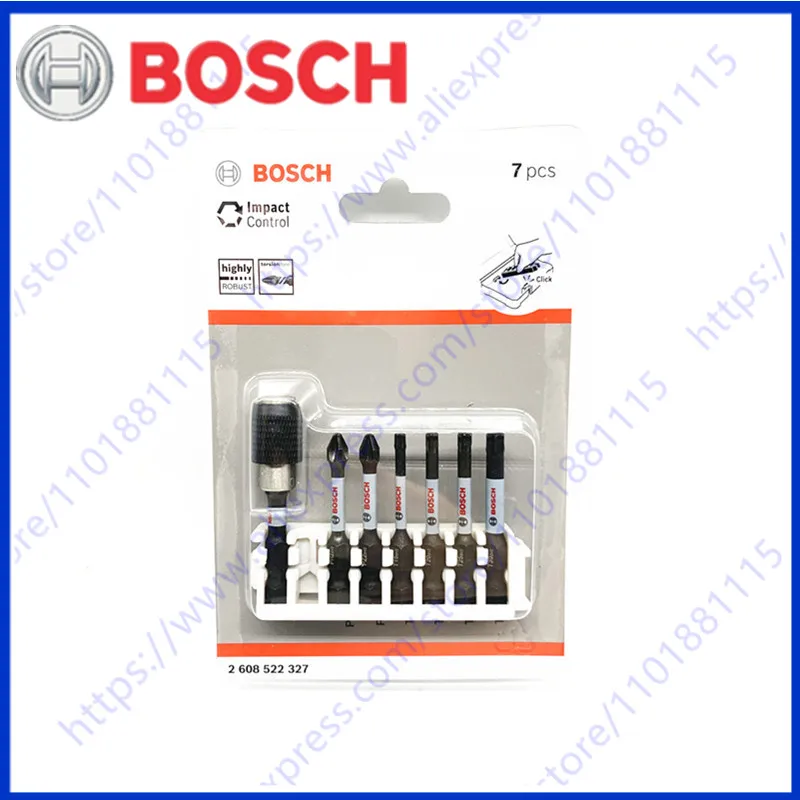 

Bosch Professional 2608522327 Набор отверток из 7 шт., ударные биты T/PZ/PH, 50 мм, универсальный держатель, быстроразъемный аксессуар