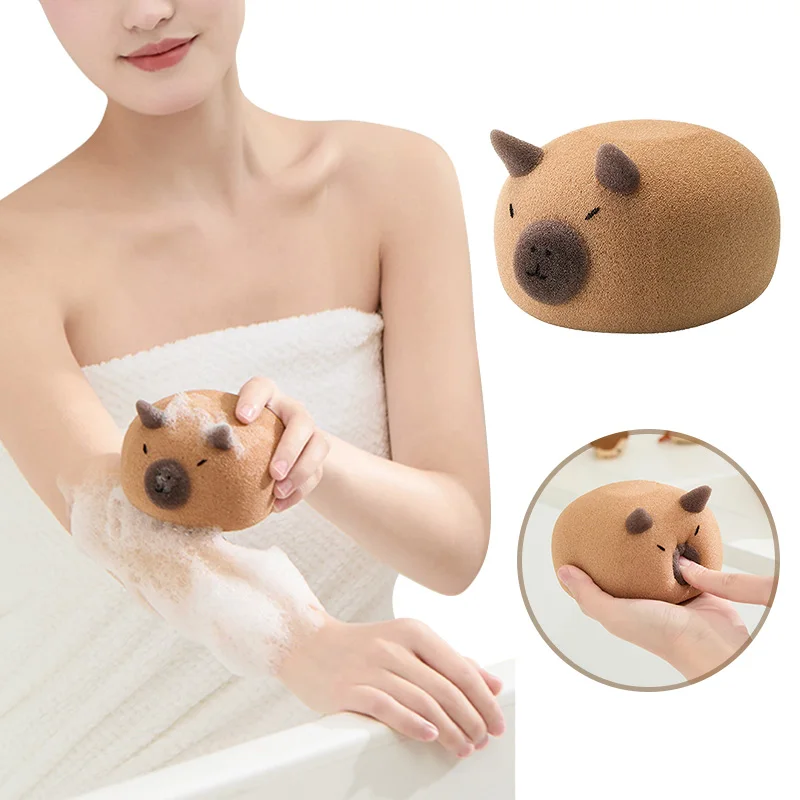 Cute Bath Ball Sponge Cleaning Brushes Cartoon Animal Bubble Sponges Ball Easy Foaming Massage Ball Scrubber For Kids Shower