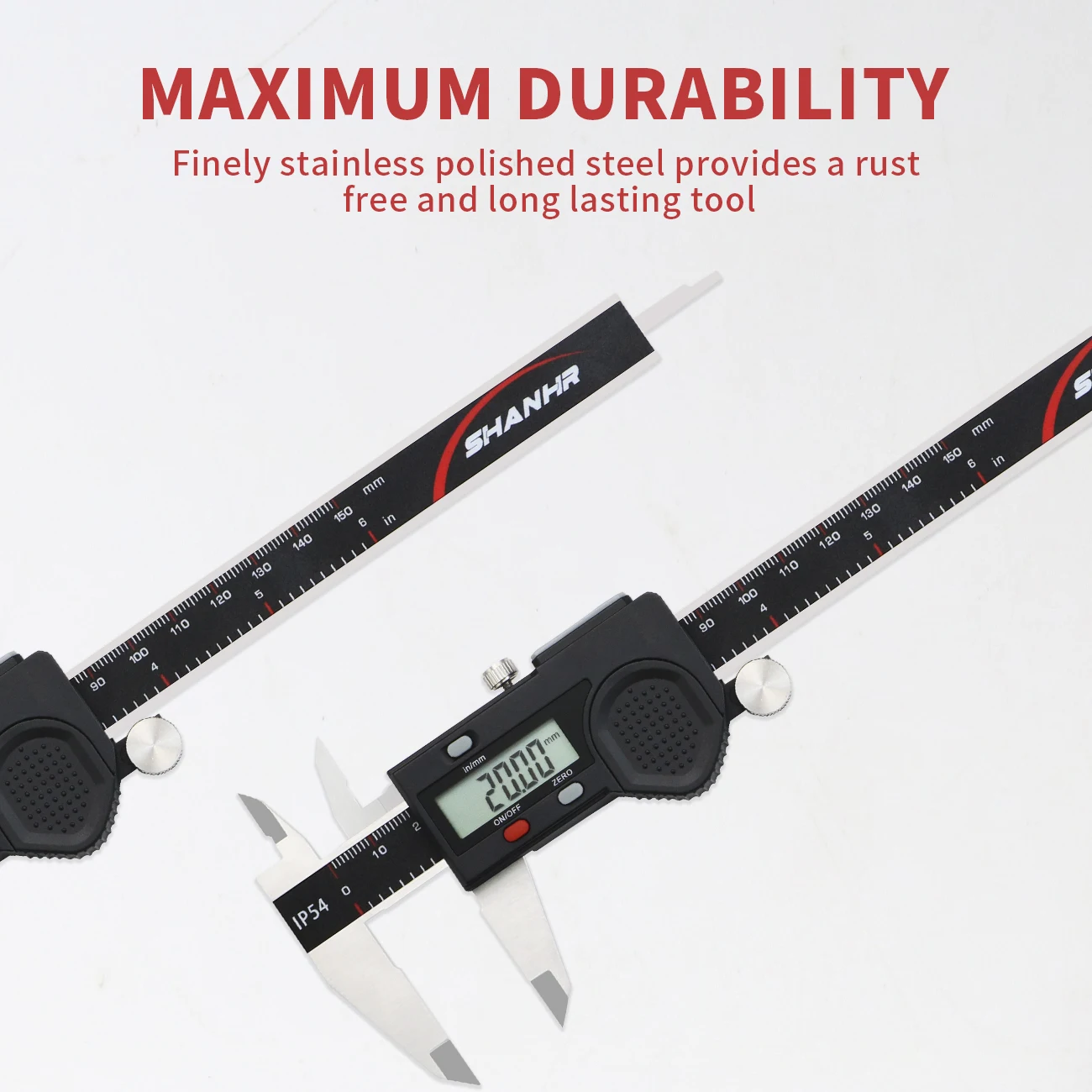 SHANHR Elektronische Schuifmaat 150mm Digitale Schuifmaat Micrometer Stalen Schuifmaat Messschieber Paquimetro 150 mm