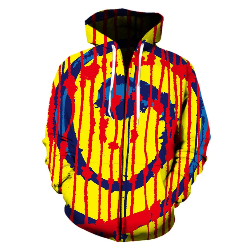 Hot Sale 3D Art Printing Zipper Hoodie Men Abstract Geometric Pattern Children Pullover Sweatshirt Harajuku Long Sleeve Hoodies