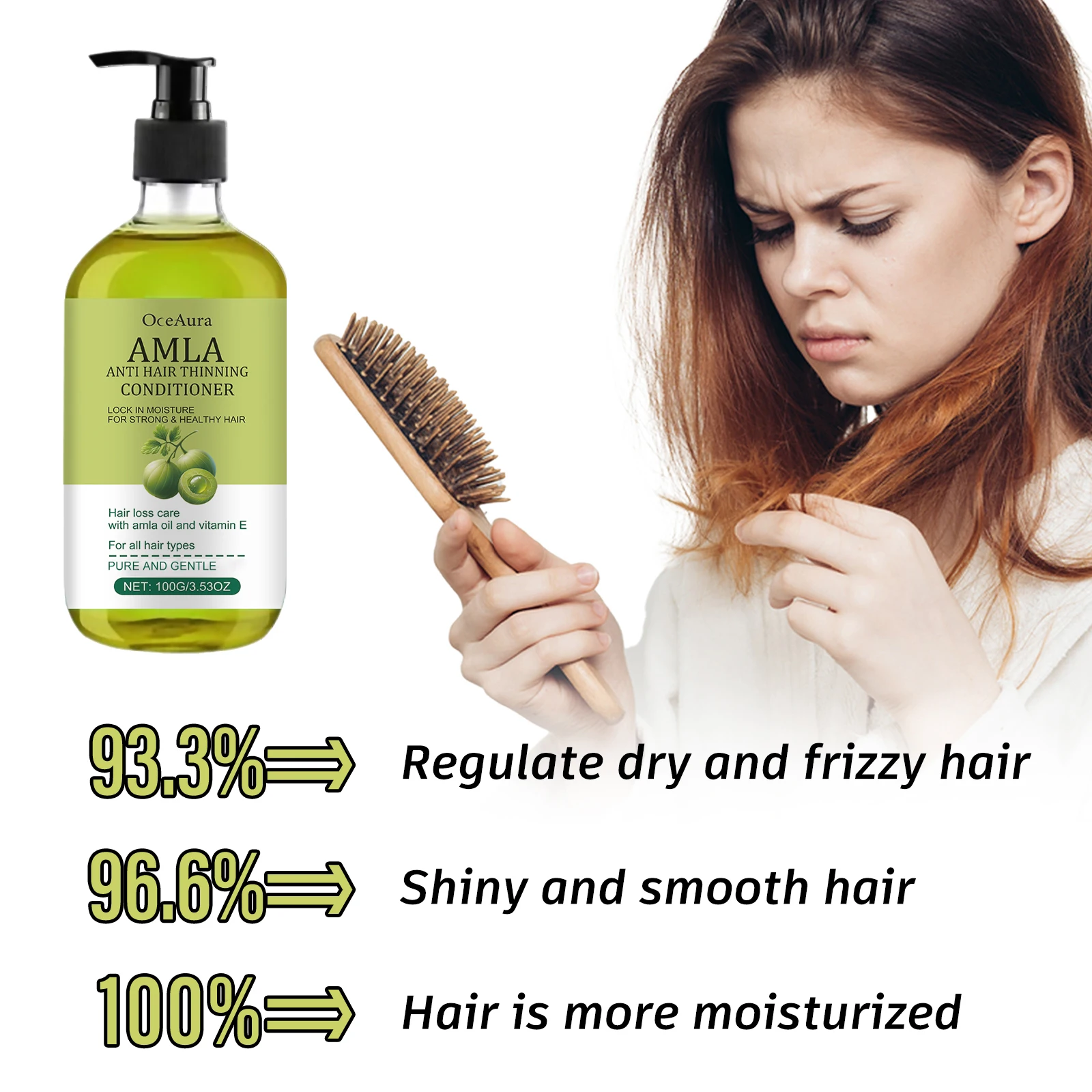 

Organic Amla Hair Mask Dual Oil Control Moisturizer Conditioner Soft Smooth Dry Frizz Damaged Repair Revitalize Hair Care