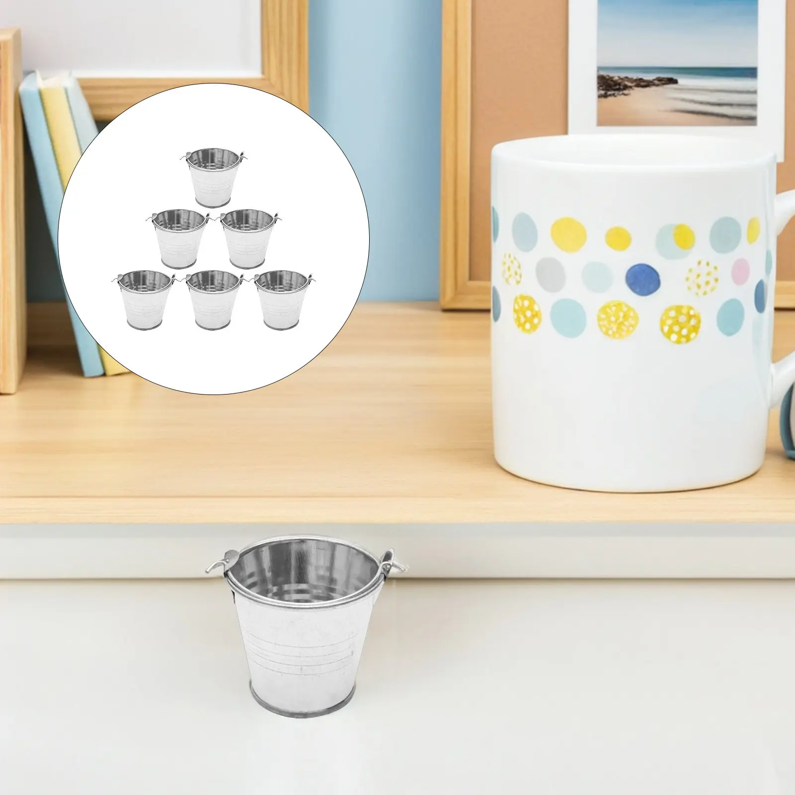 

6Pcs Kids Mini Bucket Creative Iron Buckets Multipurpose Candy Box Mini Flower Pot Small Iron Storage Container