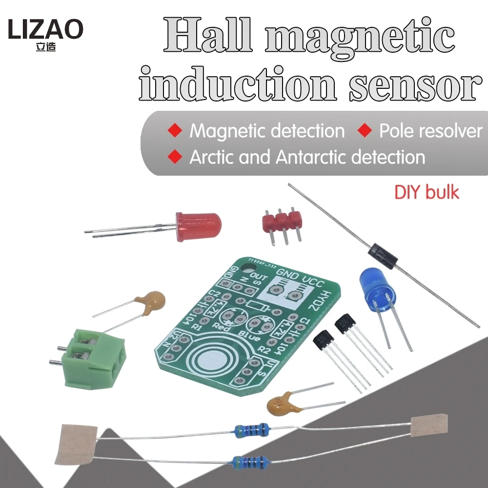 Module de détection de capteur à induction magnétique Hall - Kit d'apprentissage DIY du champ magnétique nord et sud pour l'électronique