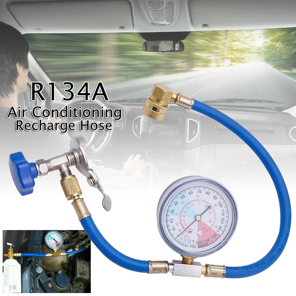 

R134A Air Conditioning Recharge Measuring Hose Gauge Valve Refrigerant Pipe Auto Car Air-conditioning Accessories