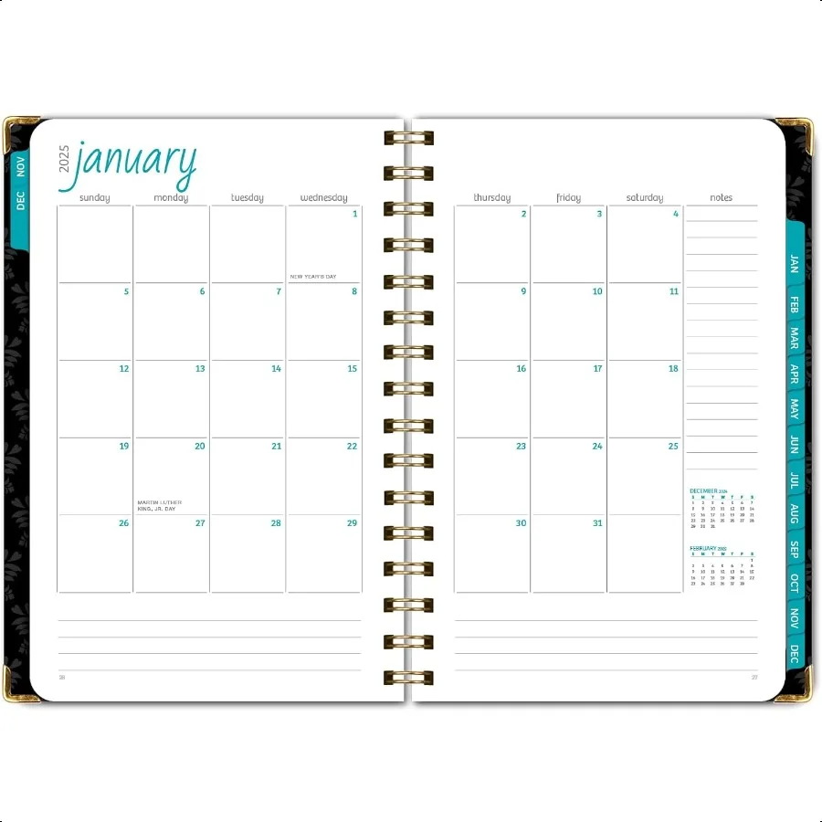 HARDCOVER 2025 5.5x8: 14 شهرًا نوفمبر 2024 ديسمبر 2025 اليومي الأسبوعي الشهري جدول الأعمال السنوي المرجعية مجلد الجيب و Sti