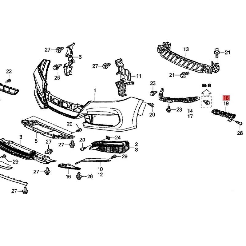 Suitable for 2014 Ho nd aA cc or d Front bumper bracket Front bumper fixing bracket