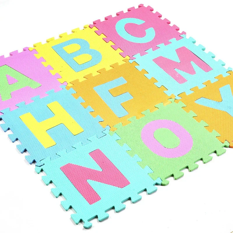 Mini alfombra de espuma EVA con letras del alfabeto para niños, estera suave para bebés, rompecabezas 3D, juguetes educativos, esteras alfanuméricas, 36 piezas