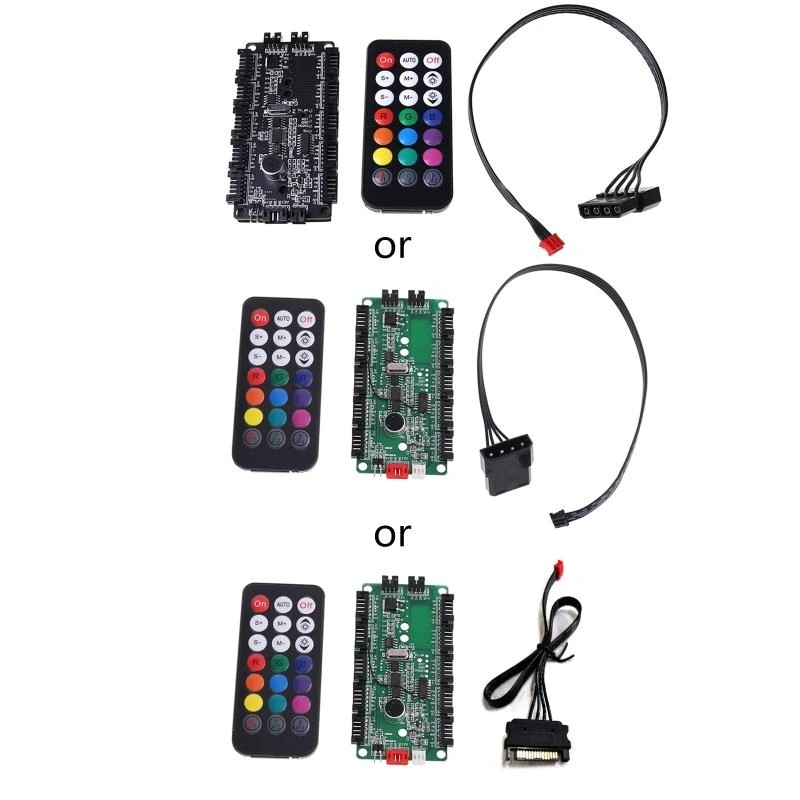 

Remote Control Panel RGB LED Fan External Hub Connector Controller 21