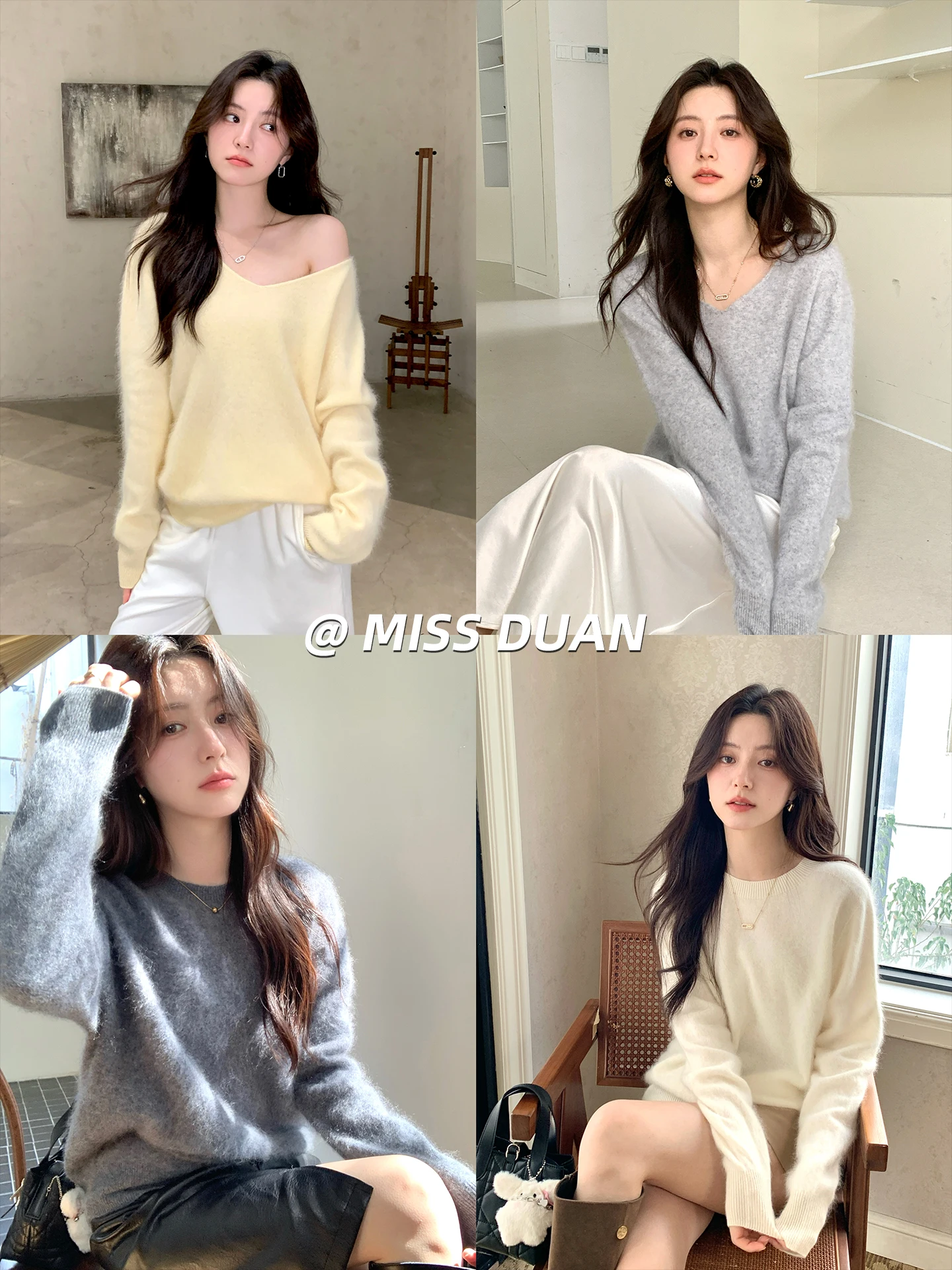 

Missduan Autumn Winter Woolen Knitted Sweater Women's Long Sve Fce Lined Base Layer irt Casual Slim Fit Color