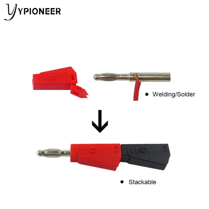 Ypioneer P3002 4Mm Stapelbare Banana Plug Solder Diy Connectors Adapters 10 Stuks Voor Elektrische Testen
