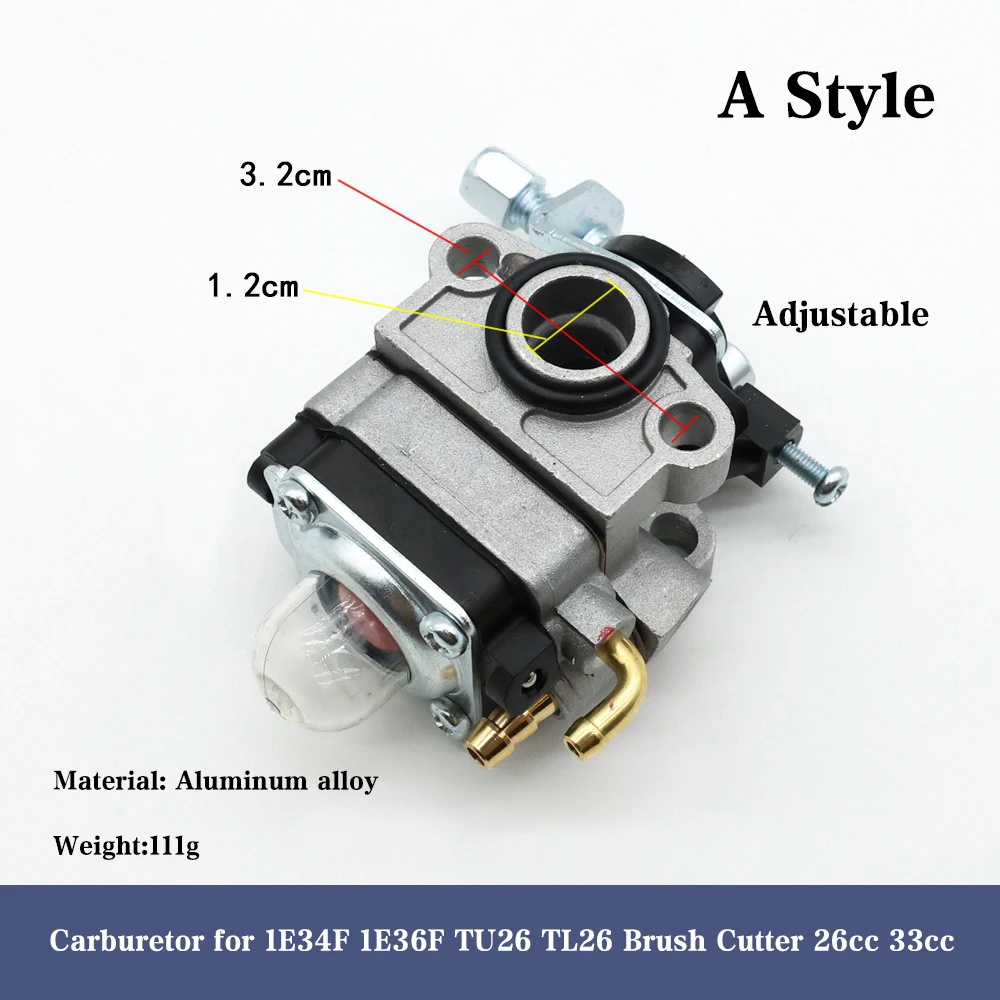 Carburetor Carb Fit for Weedeater 1E34F 1E36F TU26 TL26 Brush Cutter 26cc 33cc Brushcutter Parts  Replacement