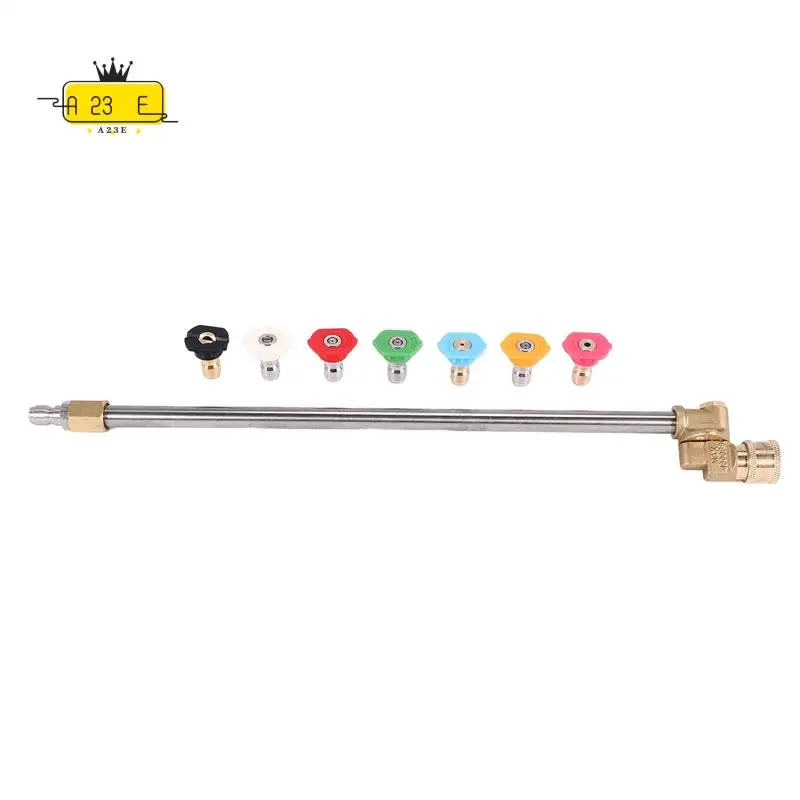 

A23E-Насадка для очистителя, удлинительная трубка для мойки высокого давления с поворотной муфтой, 7 насадок насадок, быстрое соединение 1/4 дюйма, 17 дюймов