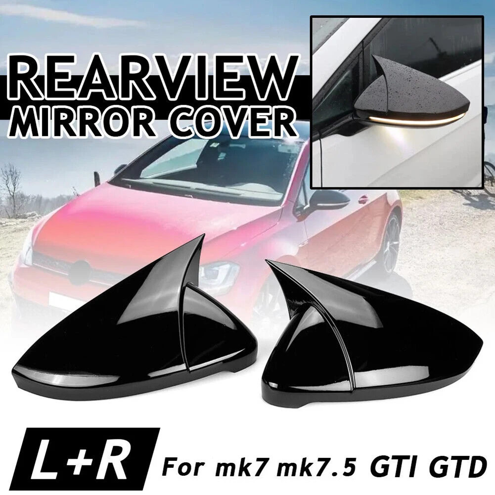 

2Pcs Side Mirror Cover Caps Housing 5G0857537 5G0857538 Compatible For Golf Mk7 Mk7.5 GTD R 2014-2019 Exterior Parts