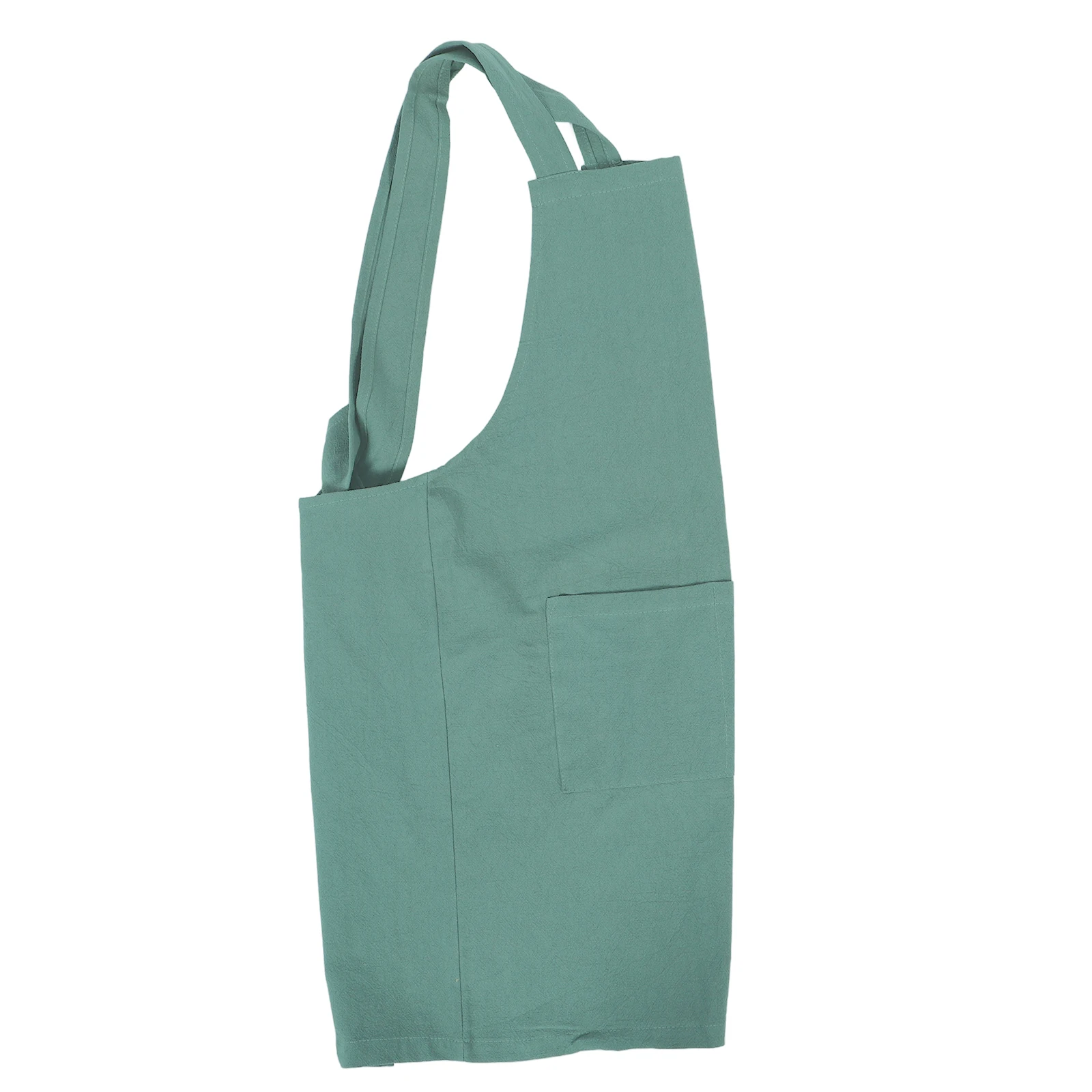 

Premium Cotton Linen Apron Japanese Style Dirt Oil Proof Cross Back Kitchen Cooking Camping Apron Large Front Pocket Green Gray