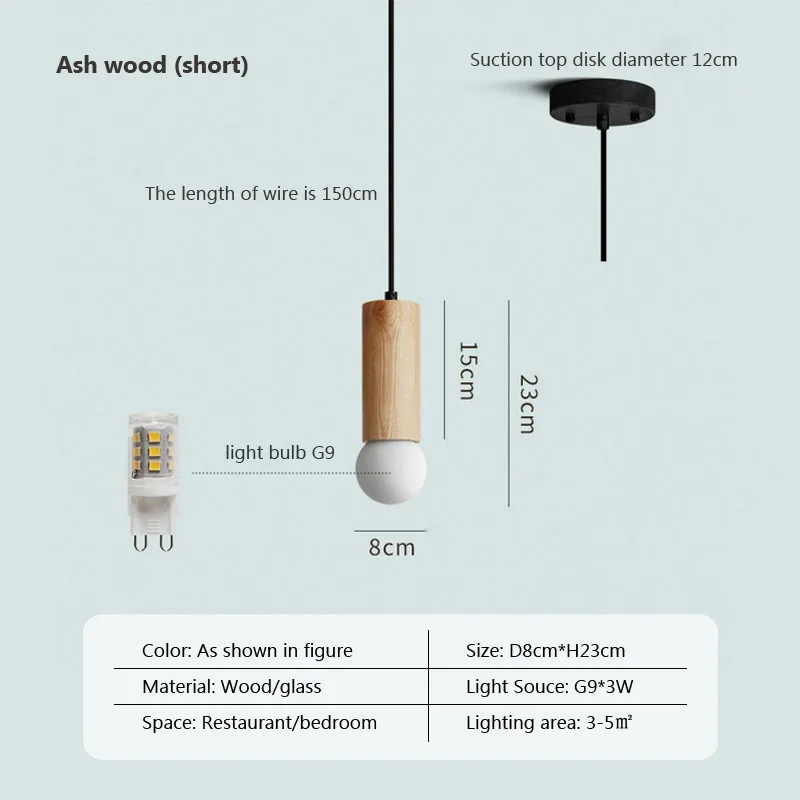 Imagem -04 - Lâmpada Pingente de Madeira Maciça com Palito de Fósforo Luz de Madeira Luzes Pendentes Criativas Bar Salão Restaurante Casa Nórdica