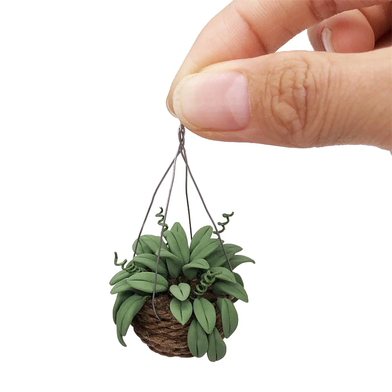 

1/12 Dollhouse Simulation Miniature House Decor Plant Model Kid Toy For Children Hanging Flower Model Toys for Mini Decoration