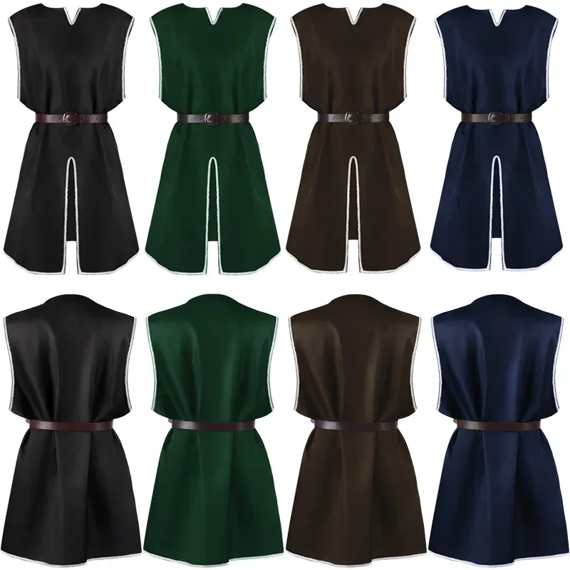 

Средневековый мужской топ на Хэллоуин, маленький костюм с v-образным вырезом и поясом на талии