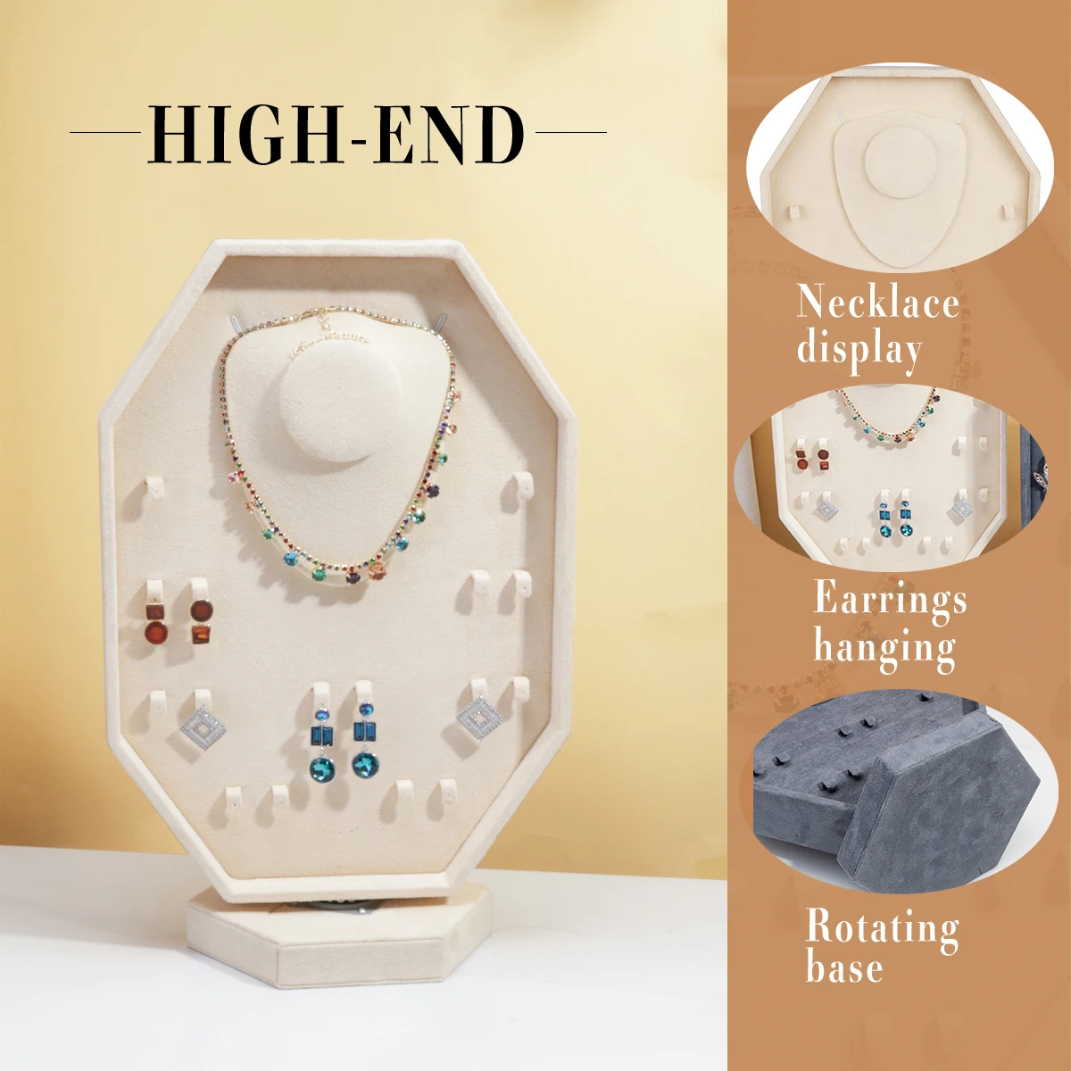 

Вращающаяся двусторонняя подставка для ювелирных изделий (1 шт.) для витрин, прилавков, дома и спальни