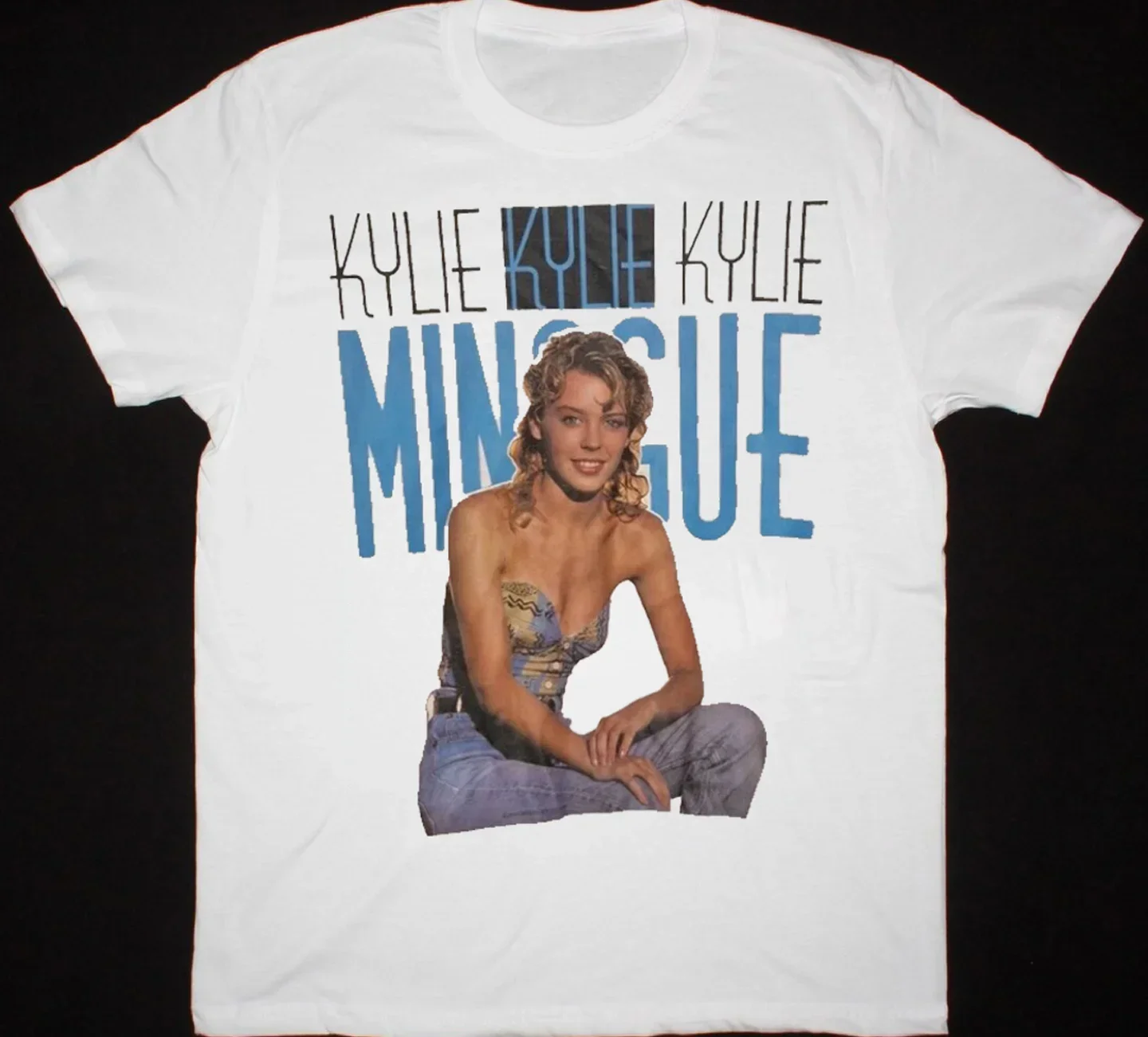 vtg Kylie Minogue RETRO T-shirt white short sleeve S to 5XL 1F797
