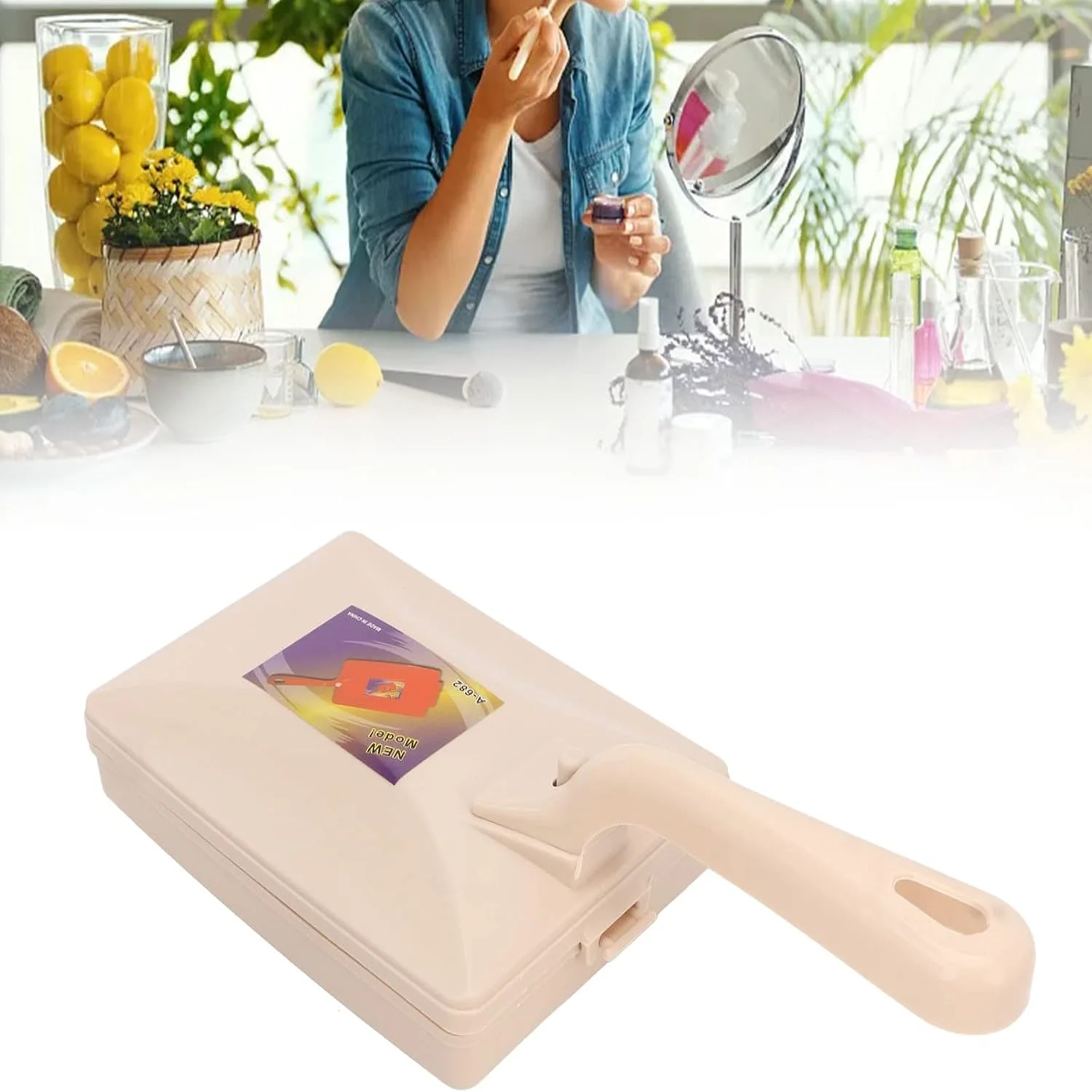 Handheld Tapijtveger, Dubbele Roller Korte Steel Stofreinigingsborstel Handmatige Veegborstel voor Bedkleding Desktop Tapijt Dus