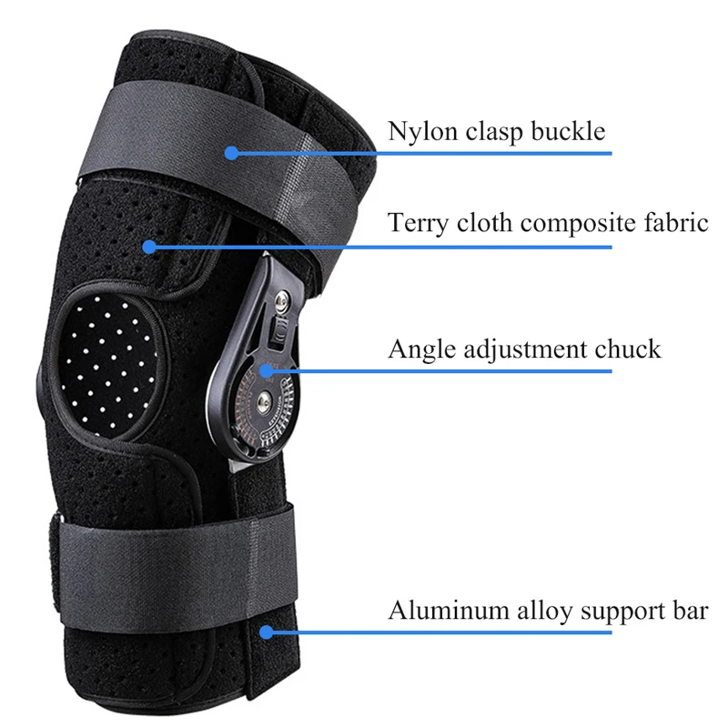 1Pcs Knee Joint Brace Support Orthosis/Adjustable / Medical Ligament Sport Injury Splint Knee Fracture Protector S,M,L