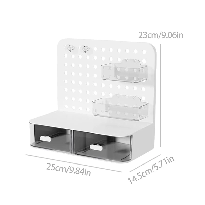 1 Pcs Desktop Perforated Board Storage Box Stationery Sorting Rack Desk Office Cosmetics Storage Rack Pen Holder