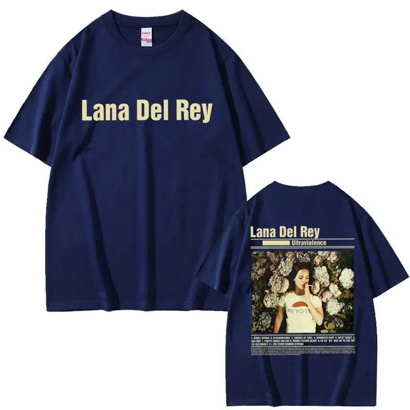 Lana Del Rey Ultraviolence Double Sided Print T Shirt Men Women Hip Hop Art Aesthetic T Shirts Men's Vintage Oversized T-shirts