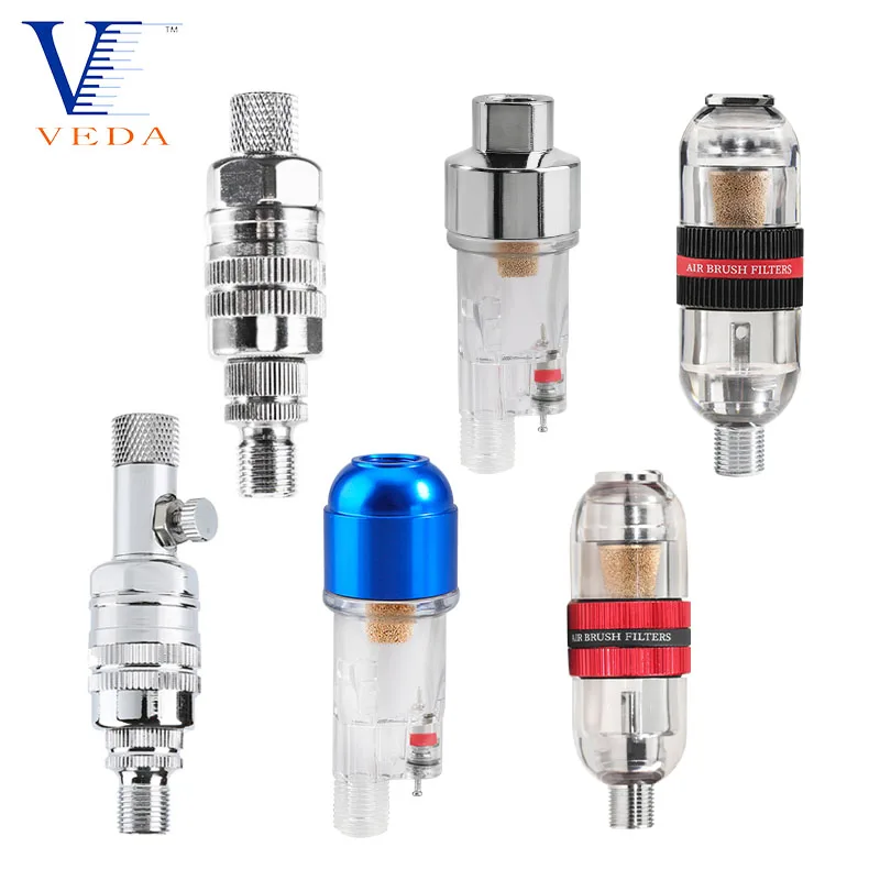 Water Filter 1/8'' Comfortable Handy Airbrush in-Line Mini Air Filter Moisture Water Trap Spray Pen Tool Oil-Water Separator