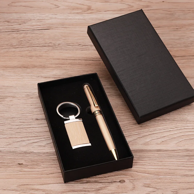 1 Set/5 Sets of Keychain Ballpoint Pen Sets, Elegant Bamboo Ballpoint Pens with Key Chains, Are Ideal Gifts for Colleagues, Friends, and Family Members, and Are Exclusive Gifts for Them, Corporate Gifts for Employees of Wineries, Meetings, and Business Offices