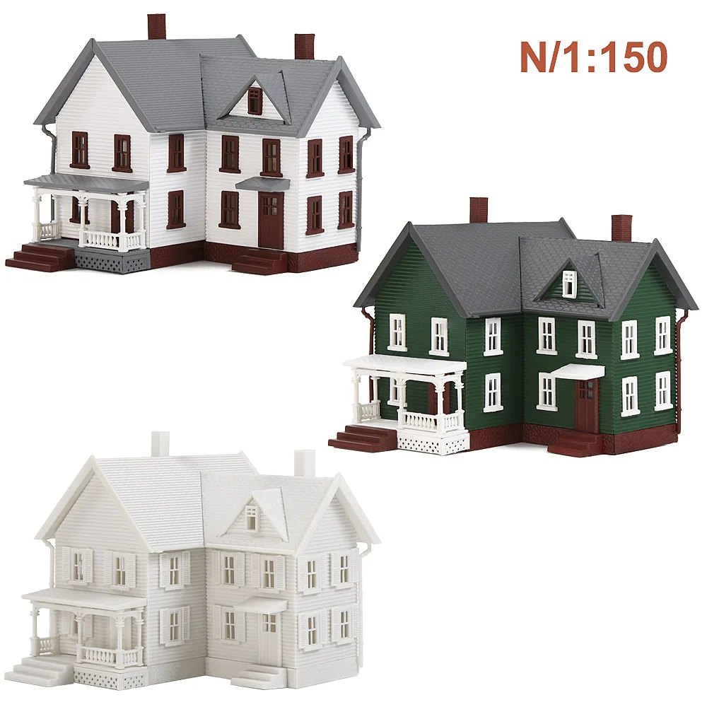 Evemodel JZN5885 N Scale Model Dwelling House Kit Two-story with Porch
