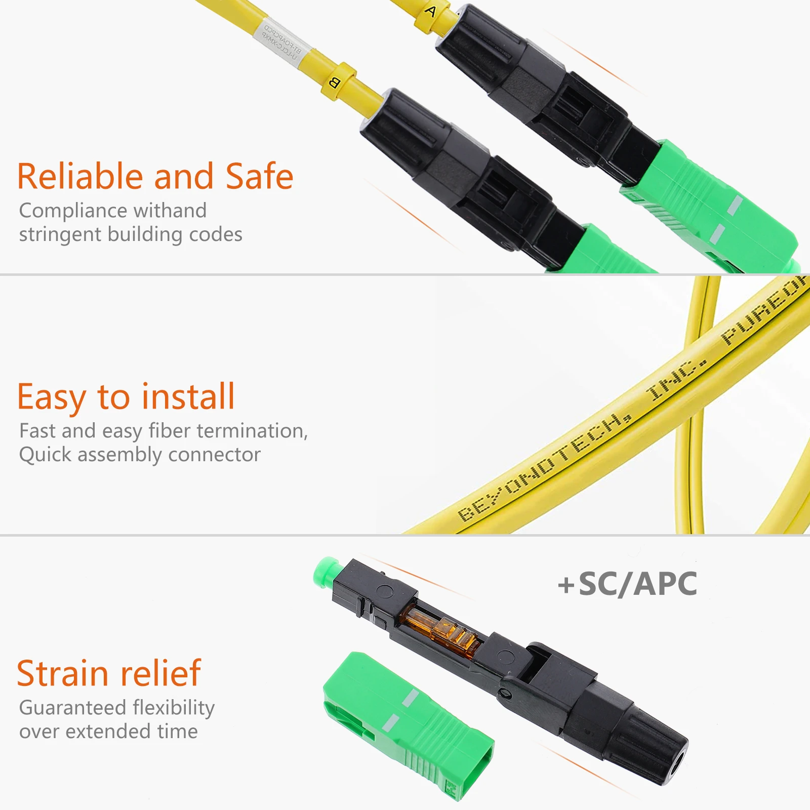 

10 pcs Fiber Quick Connector New Single Mode Fiber Optic Coupler High Reliability Signal Low Loss Network Equipment Fast
