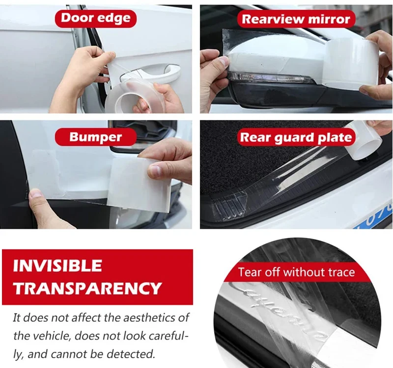 Transparente Auto Tür Schutz Aufkleber Anti Scratch Nano Band Auto Stamm Schweller Verschleiß Schutz Film Tür Rand Schutz – Detail 11