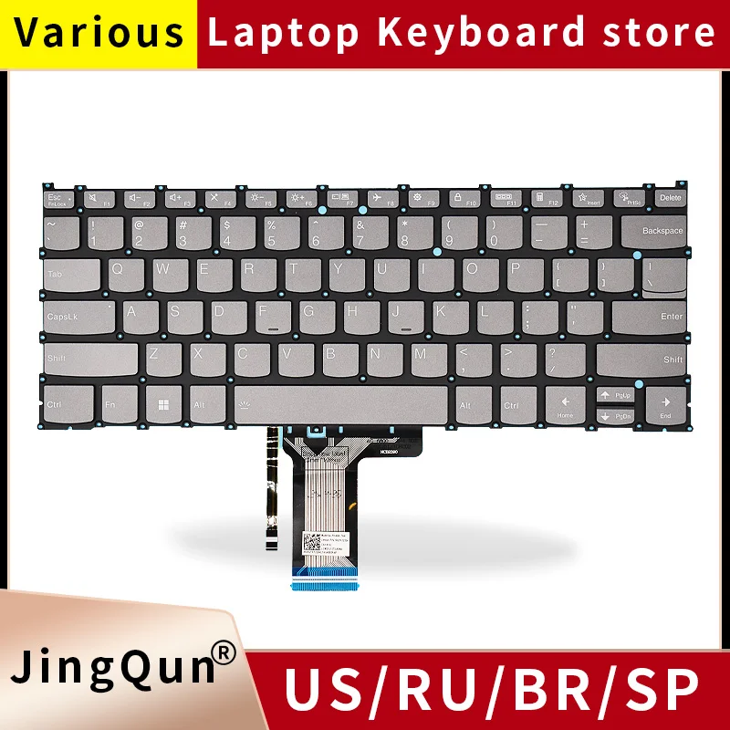 

US Russian Backlit Keyboard for Lenovo YOGA 7 14IRL8 82YL 2-in-1 Laptop Keyboard Backlight PH4SB-US V222320AS1-US SN21K12158