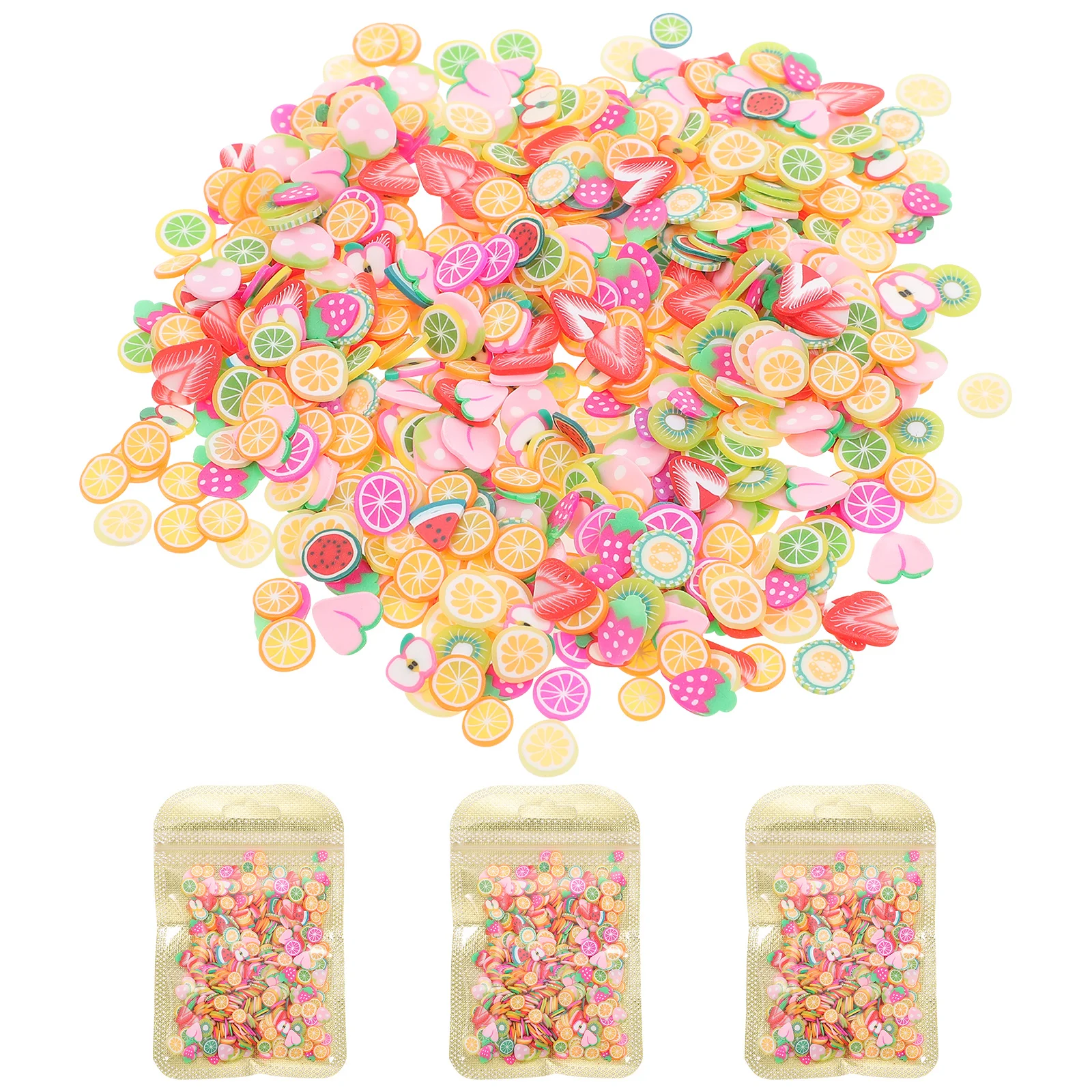 

4000pcs Fruit Slice Nail Art Decorative Charms 3D Polymer Clay Decals For Manicure Diy Crafts Phone Cases Hair Clips