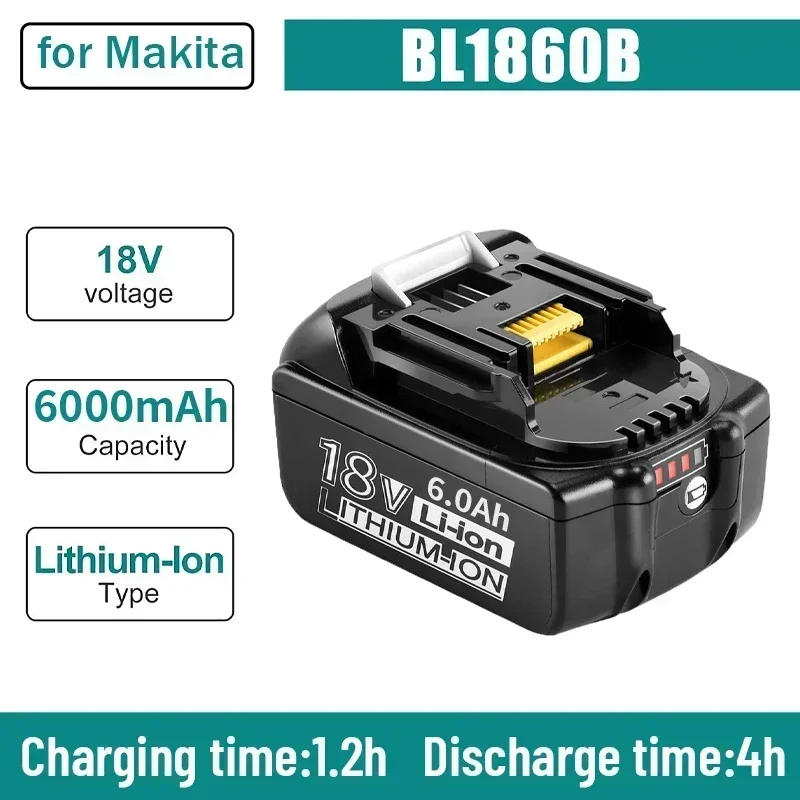 

100% Original Für Makita 18V 6000mAh Aufladbare Power Werkzeuge Batterie mit LED Li-Ion Ersatz LXT BL1860B BL1860 BL1850