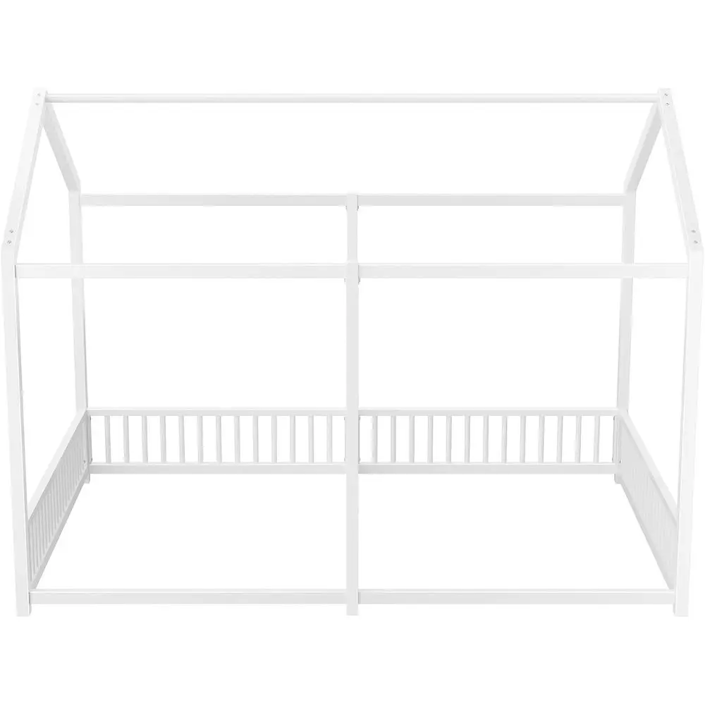 سرير مزدوج على الطراز مونتيسوري مع حاوية وسقف للاستخدام المشترك للأطفال والمراهقين والفتيان والفتيات، سهل التجميع، بدون صندوق Sp