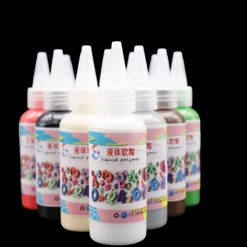 12 Color 120ml Oily Liquid Soft Clay Baking Type Cream Color Clay Belgian Simulation Sauce Model Soft Clay Adhesive
