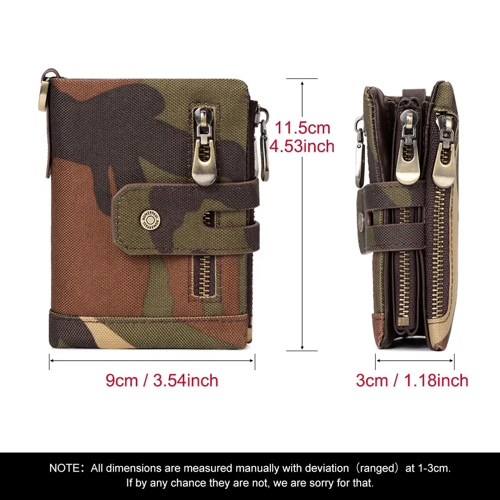 Oxford Men's Wallet RFID Blocking Credit Cards Holder with ID Window Luxury Male Double Zipper Coin Purse Money Bag - view 3