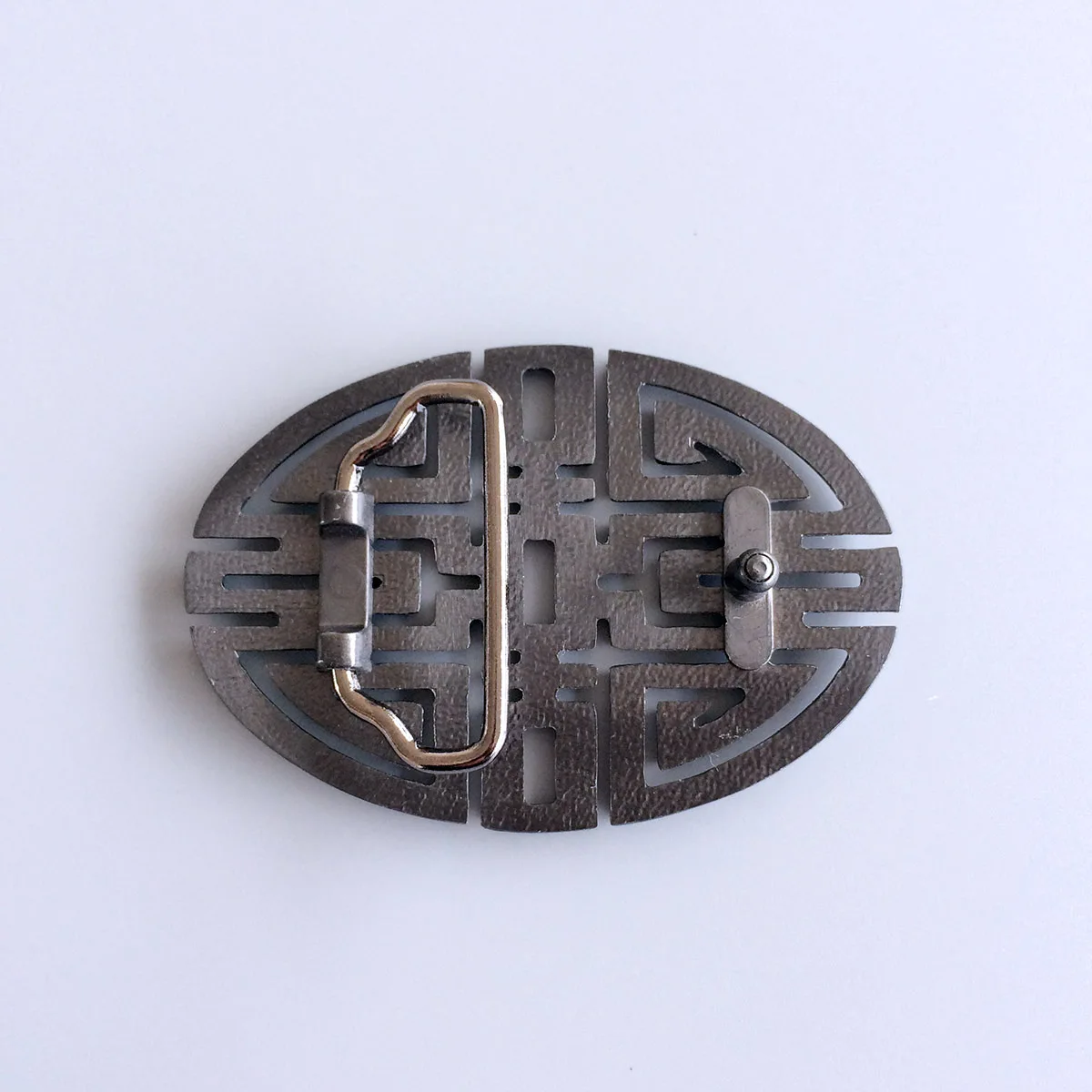 Vintage Cut Out Traditional Lucky Knot Oval Belt Buckle BUCKLE-CH005
