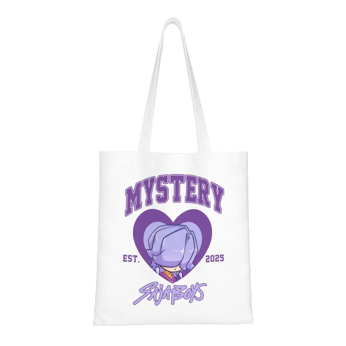 

KPop Demon Hunters Mystery Saja Boys Canvas Tote Handbag Grocery Bags Large Capacity Shopper Bags for Women