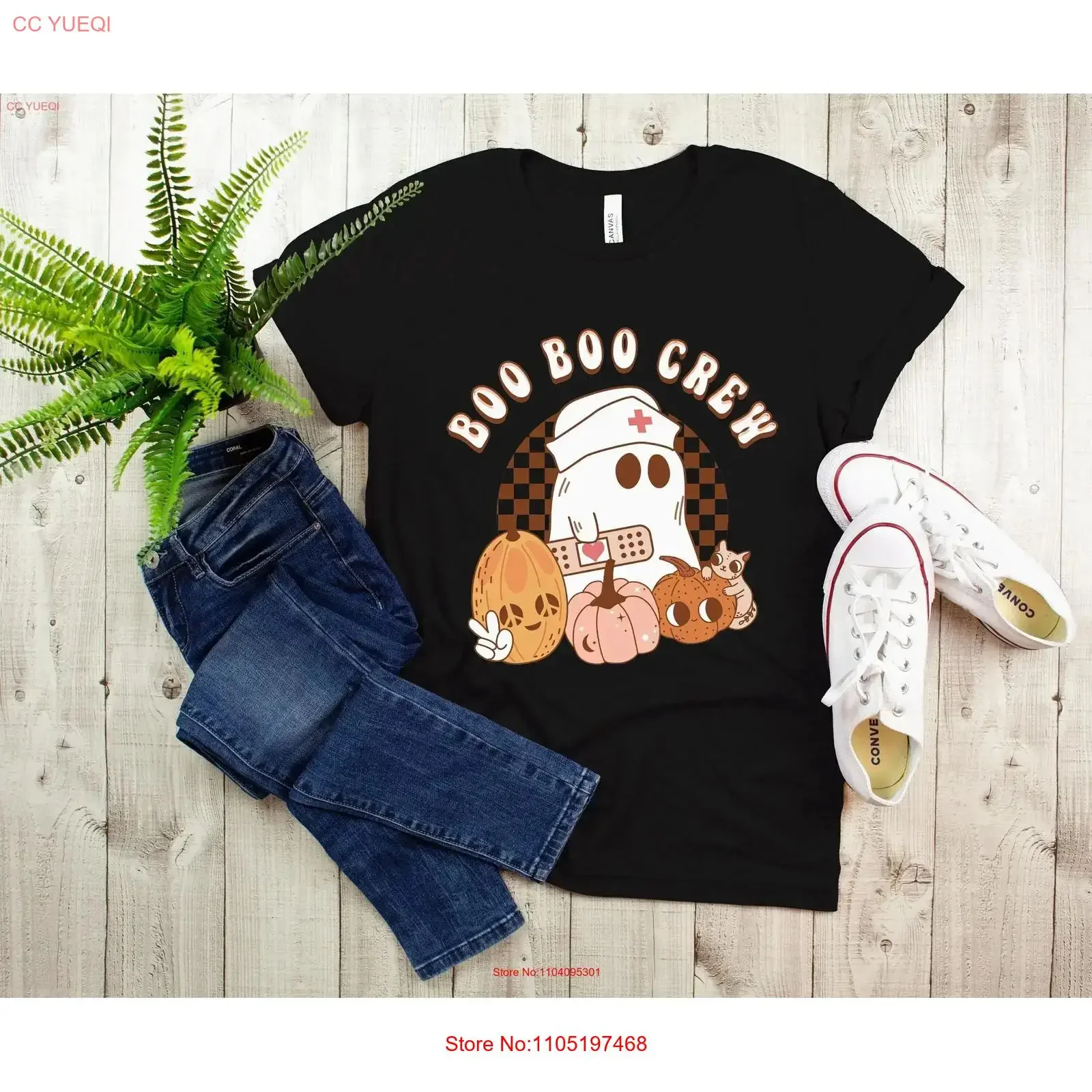 Футболка Boo Crew для медсестры на Хэллоуин, осень, жуткий, забавный для тыквы, винтажная винтажная стираная дизайнерская одежда, домашняя мягкая повседневная одежда