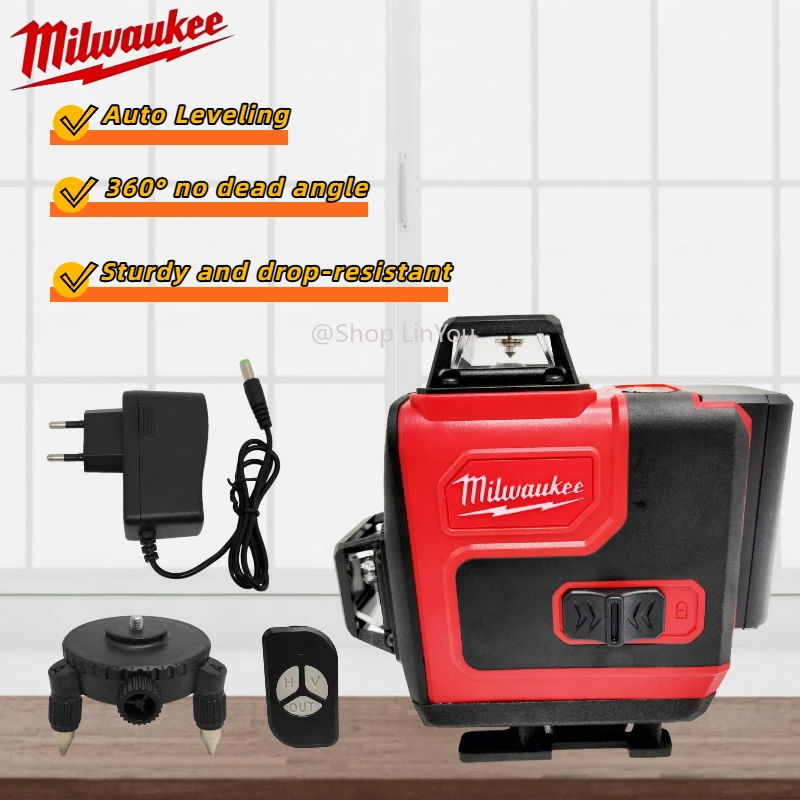 ميلووكي 16 خط مستوى الليزر الضوء الأخضر الأفقي العمودي عبر مستوى الليزر أداة البناء أدوات البطارية القابلة لإعادة الشحن #1