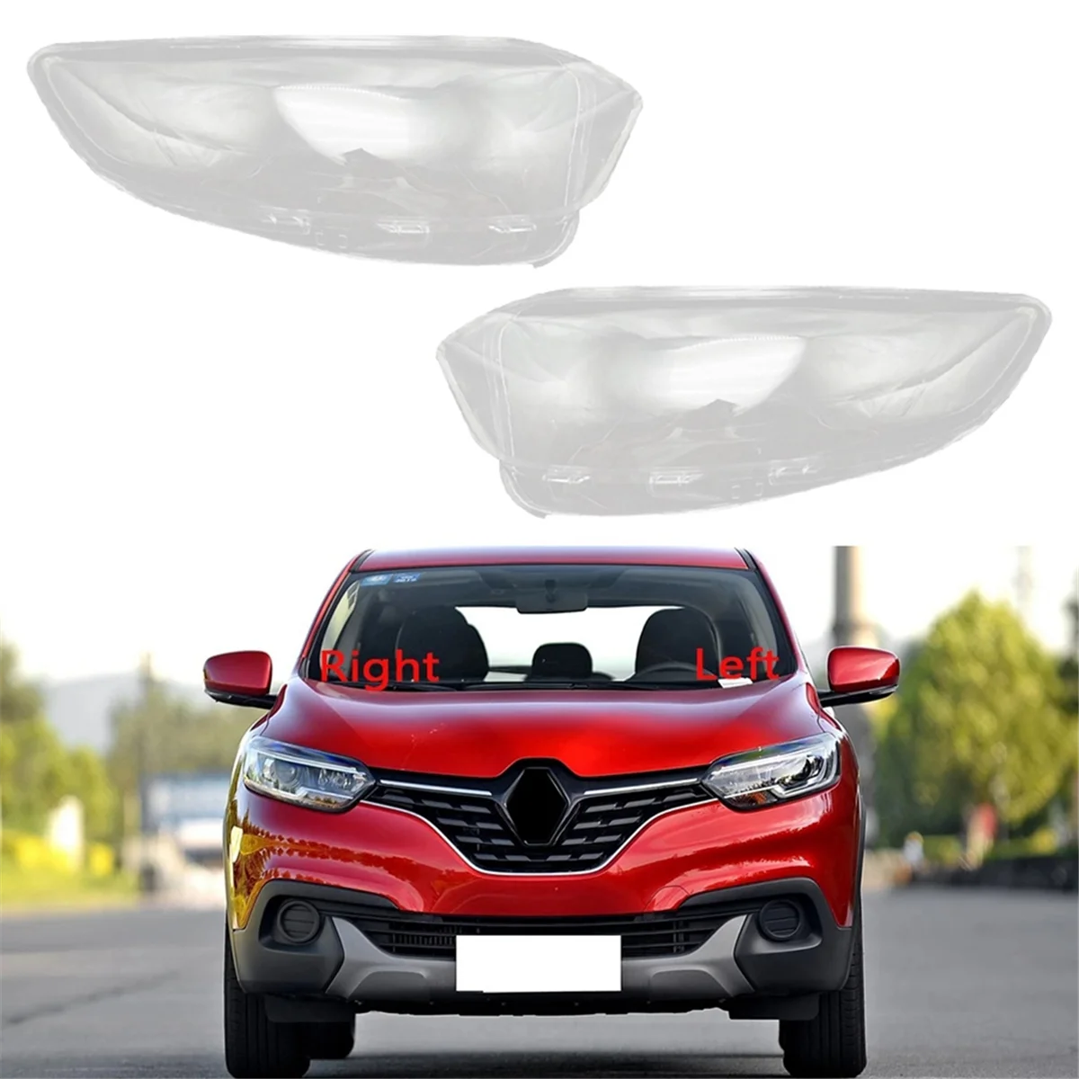 Car Headlight Shell Lamp Shade Transparent Lens Cover Headlight Cover for Renault Kadjar 2016 2017 2018 Left