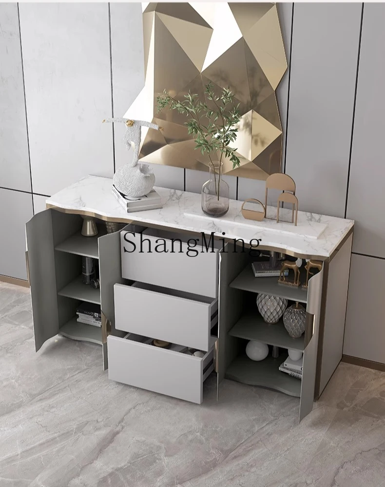 ZYYnew خزانة غامضة منزلية فاخرة وخفيفة الوزن وحديثة وبسيطة لغرفة المعيشة وغرفة الطعام وديكور جانبي وخزانة جانبية للحائط #3