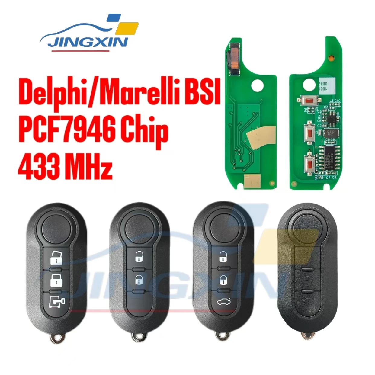 

JINGXIN Car Remote Key For Fiat 500L Ducato Citroen Jumper Peugeot Boxer 2008-2015 Marelli BSI FCC RX2TRF198 PCF7946 433ASK Key