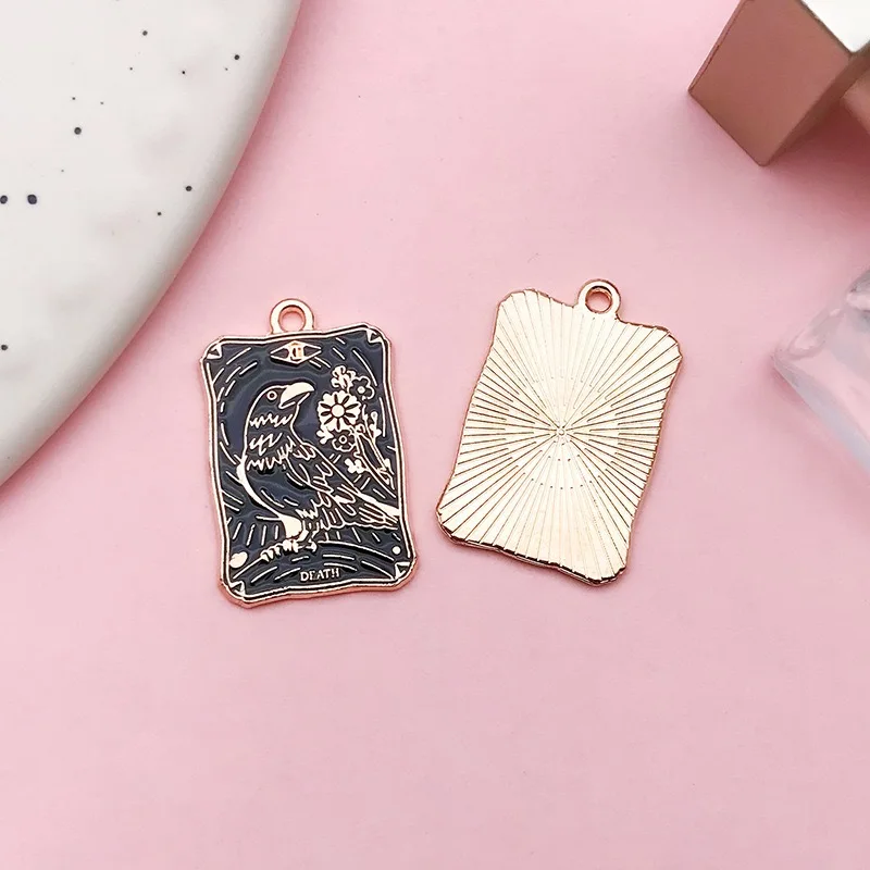 10PCS European and American retro dark tarot card DIY accessories, pendants, necklaces, earrings, keychains image 3