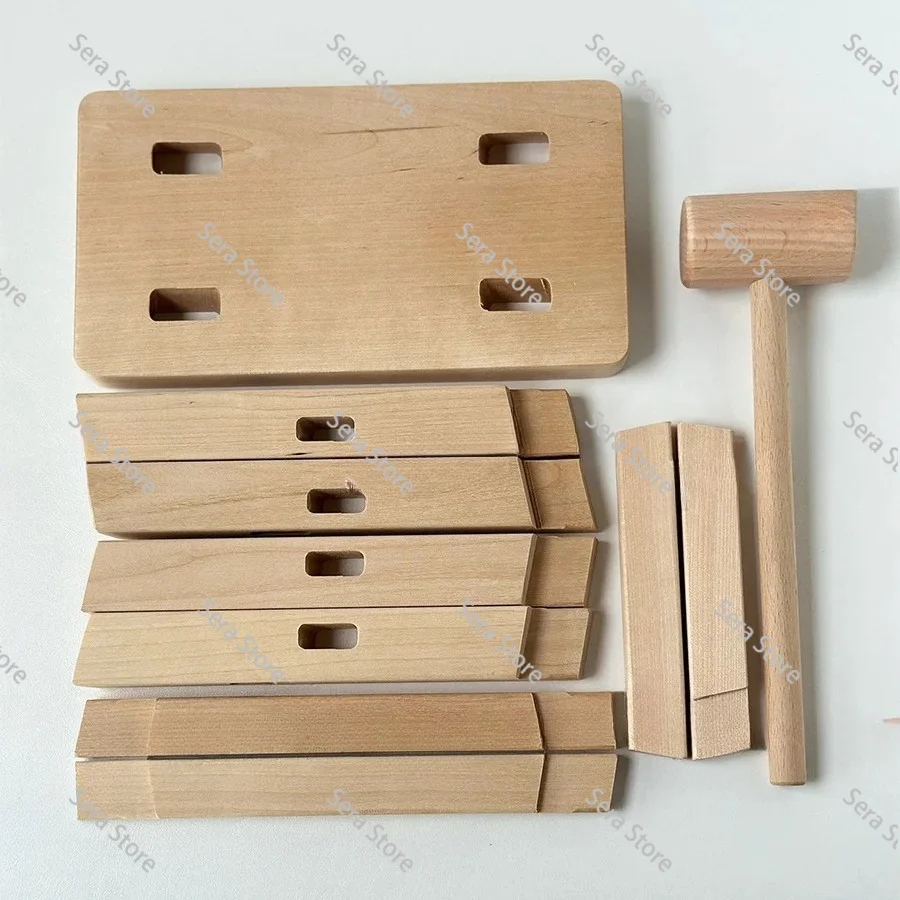 Tenon and mortise four-legged eight-fork stool can be disassembled, handmade DIY stool material