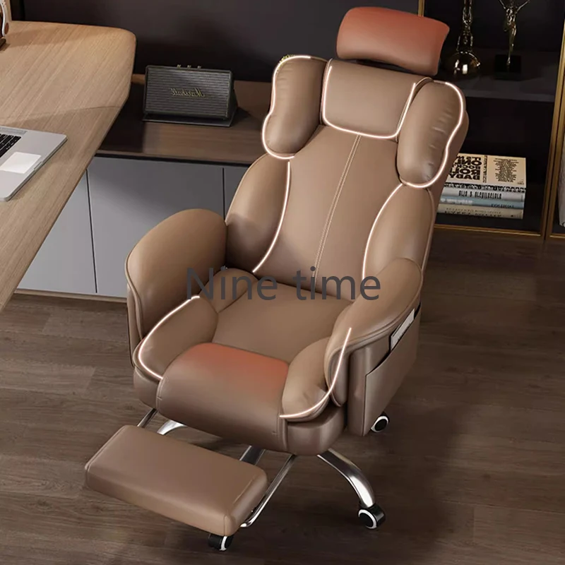 Office Chair With Leg Rest Relax Individual Armchair Bedroom Comfortable Luxury Ergonomic Backrest Posture Correction Furniture